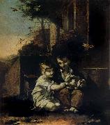 Pierre-Paul Prud hon Children with a Rabbit oil painting